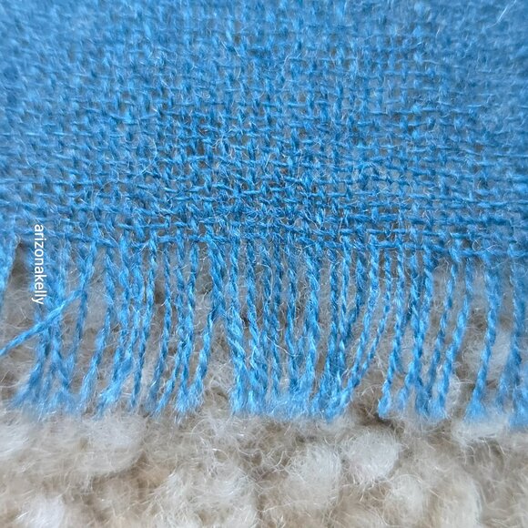 NWOT Woven Wool Scarf Blue Spain Colores de Otono - Picture 6 of 13